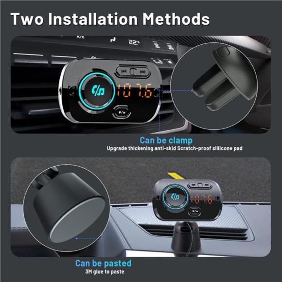 Bluetooth FM Transmitter for Car Wireless Radio Adapter Car Music Player - Picture 7 of 7